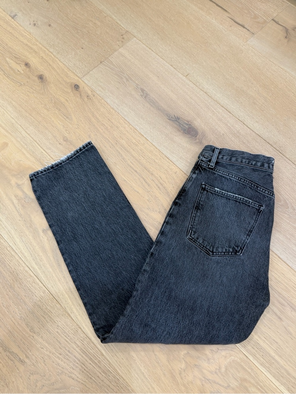 Agolde Slim Straight Jeans in Washed Black